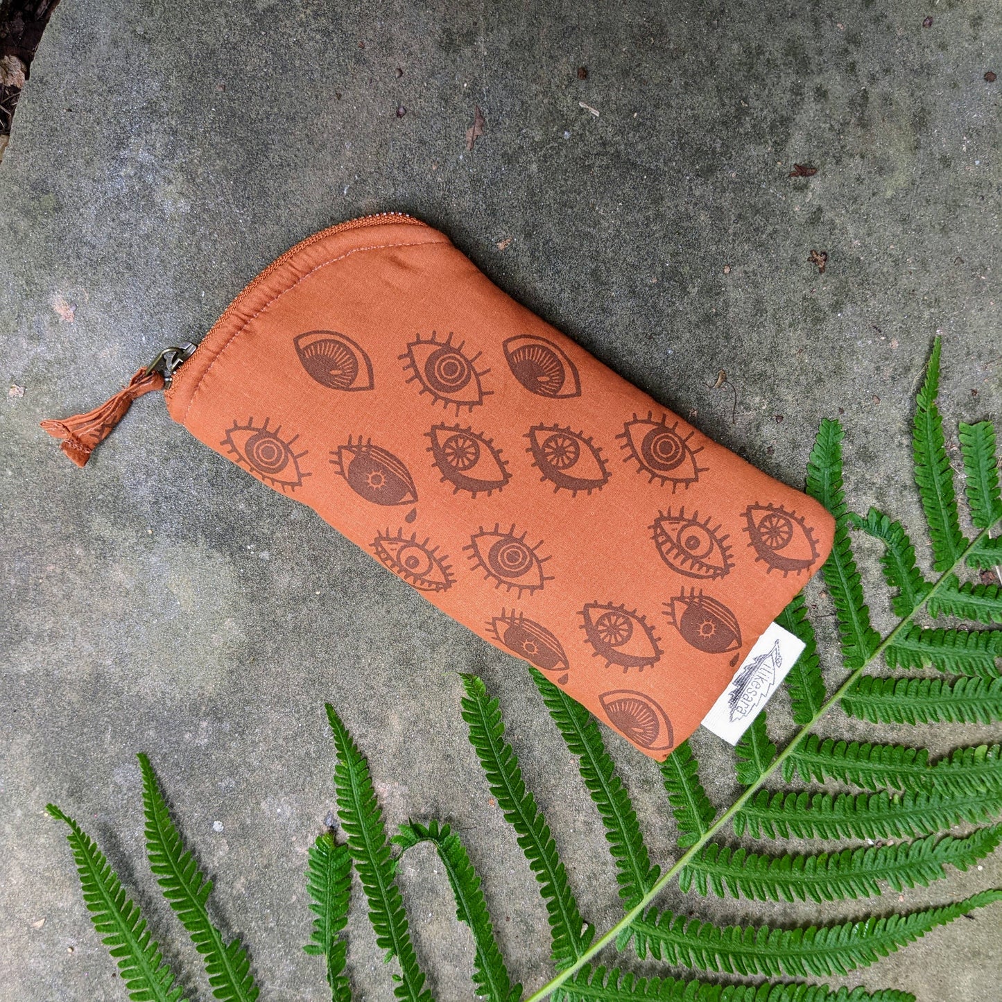 Glasses case | orange & brown eyeball