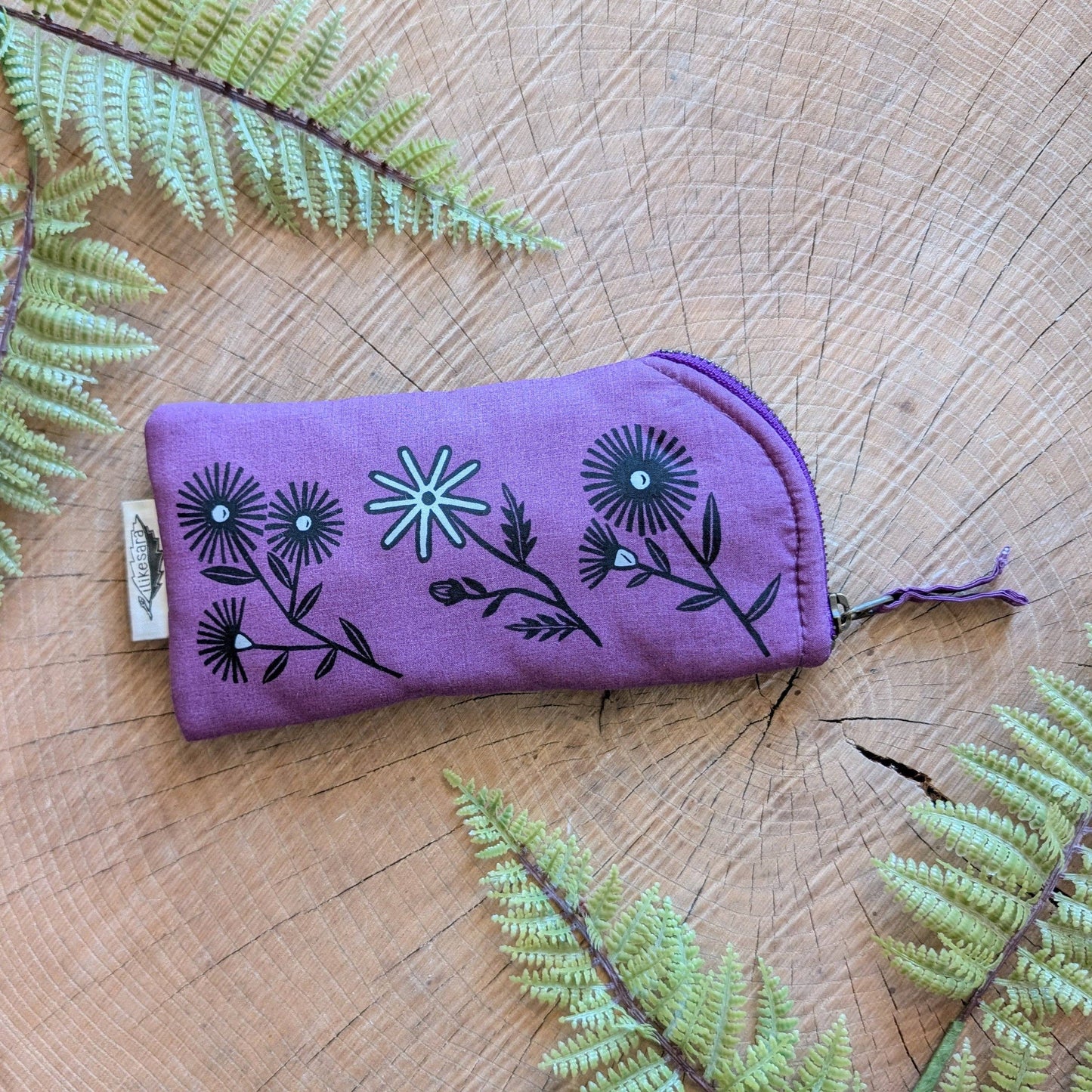 Glasses case | flower cushioned zipper pouch
