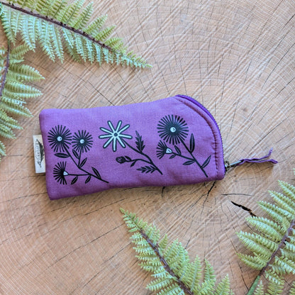 Glasses case | flower cushioned zipper pouch
