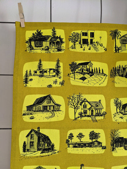 Tea towel | houses - yellow architecture