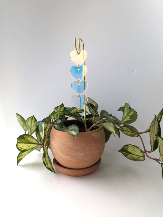 Iridescent Hearts Plant Pick