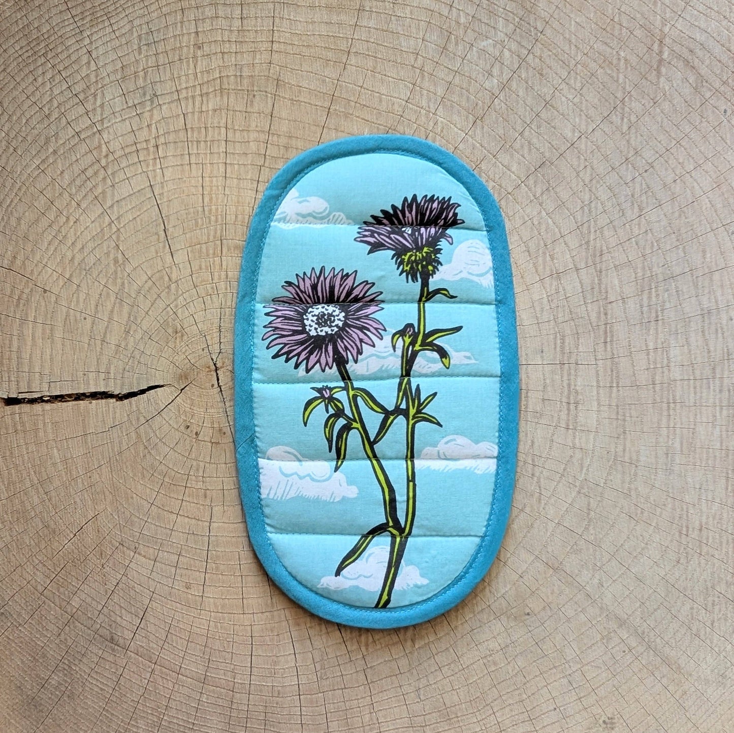 pot holder | aster flower & clouds