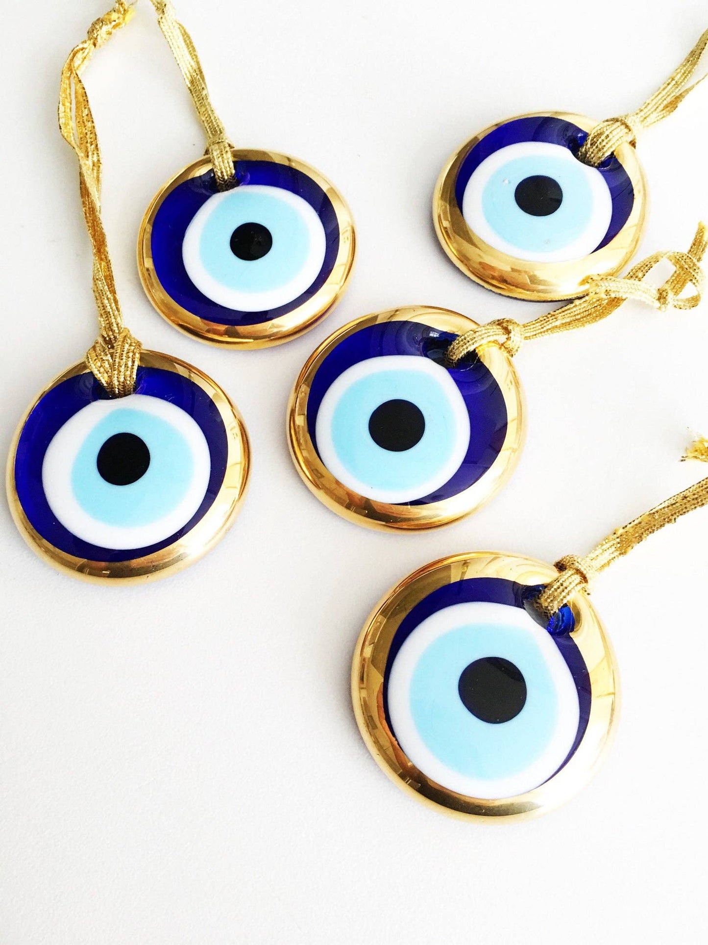 Small Gold Trimmed Glass Evil Eye