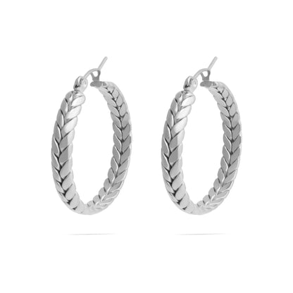 Stainless Steel Braided Hoop Earrings