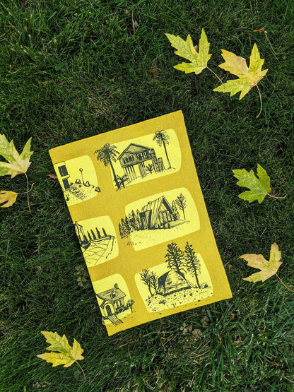 Tea towel | houses - yellow architecture