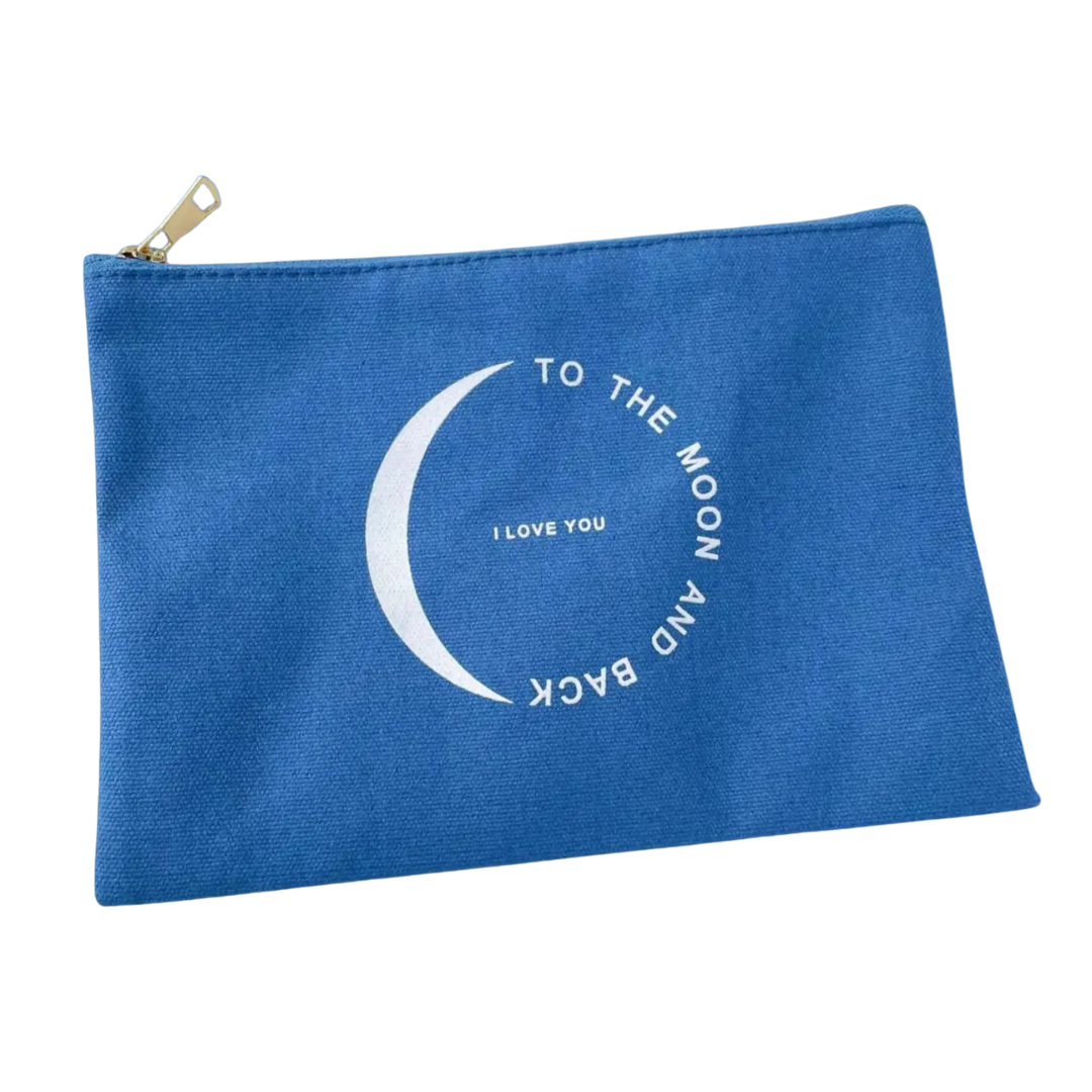 I Love You To The Moon and Back Canvas Pouch