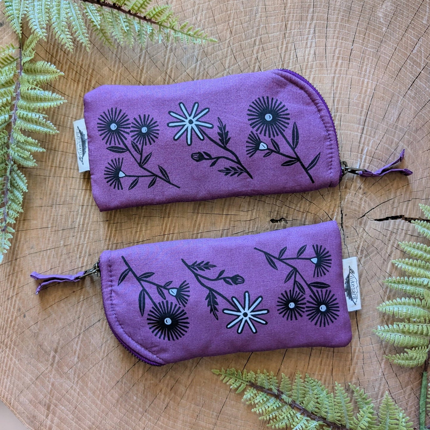 Glasses case | flower cushioned zipper pouch