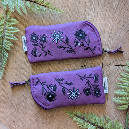 Glasses case | flower cushioned zipper pouch