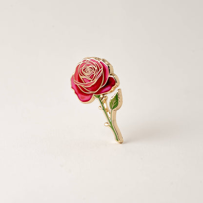Red Rose Pin Brooch