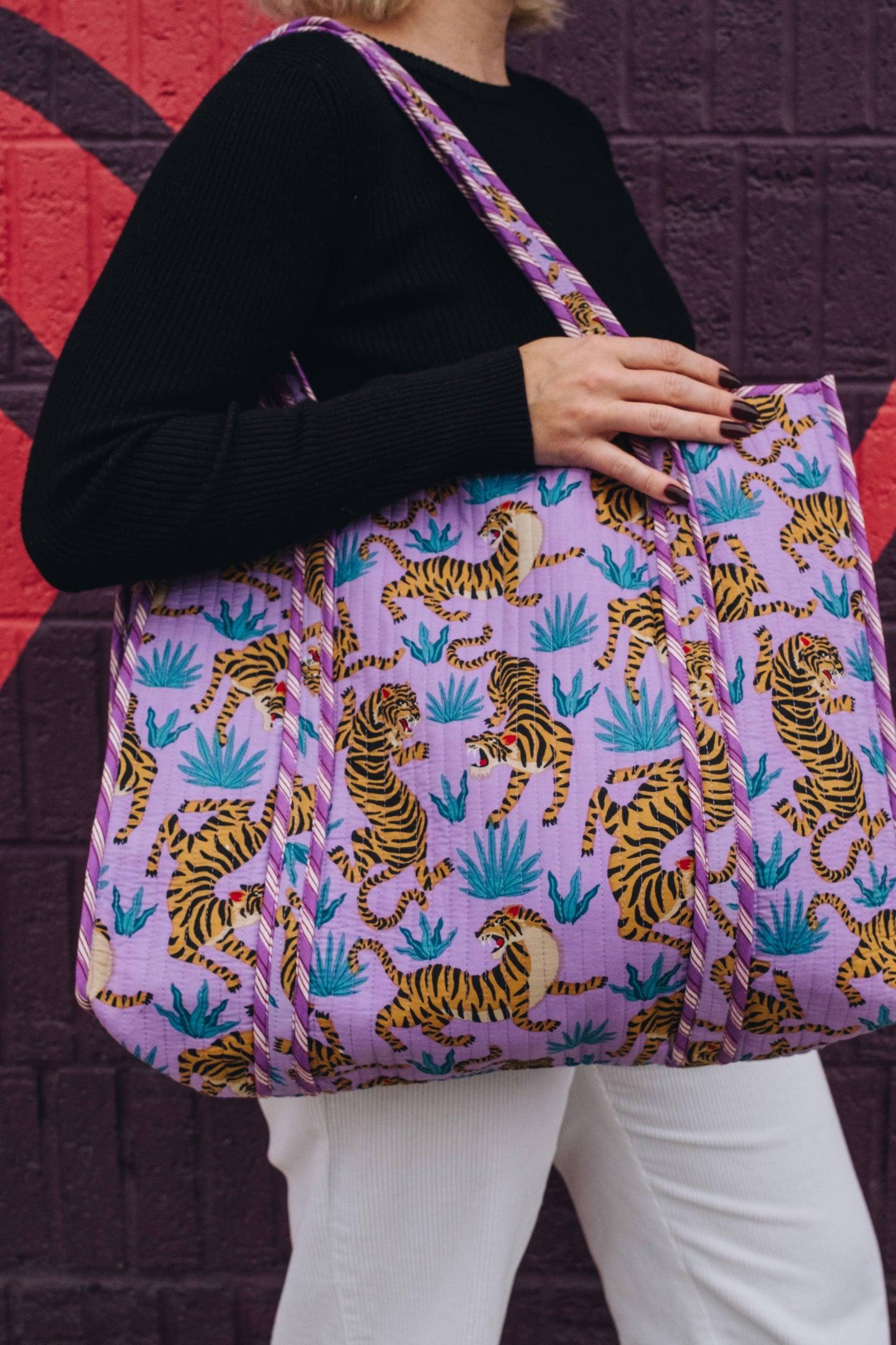 Purple Tiger Tote Bag