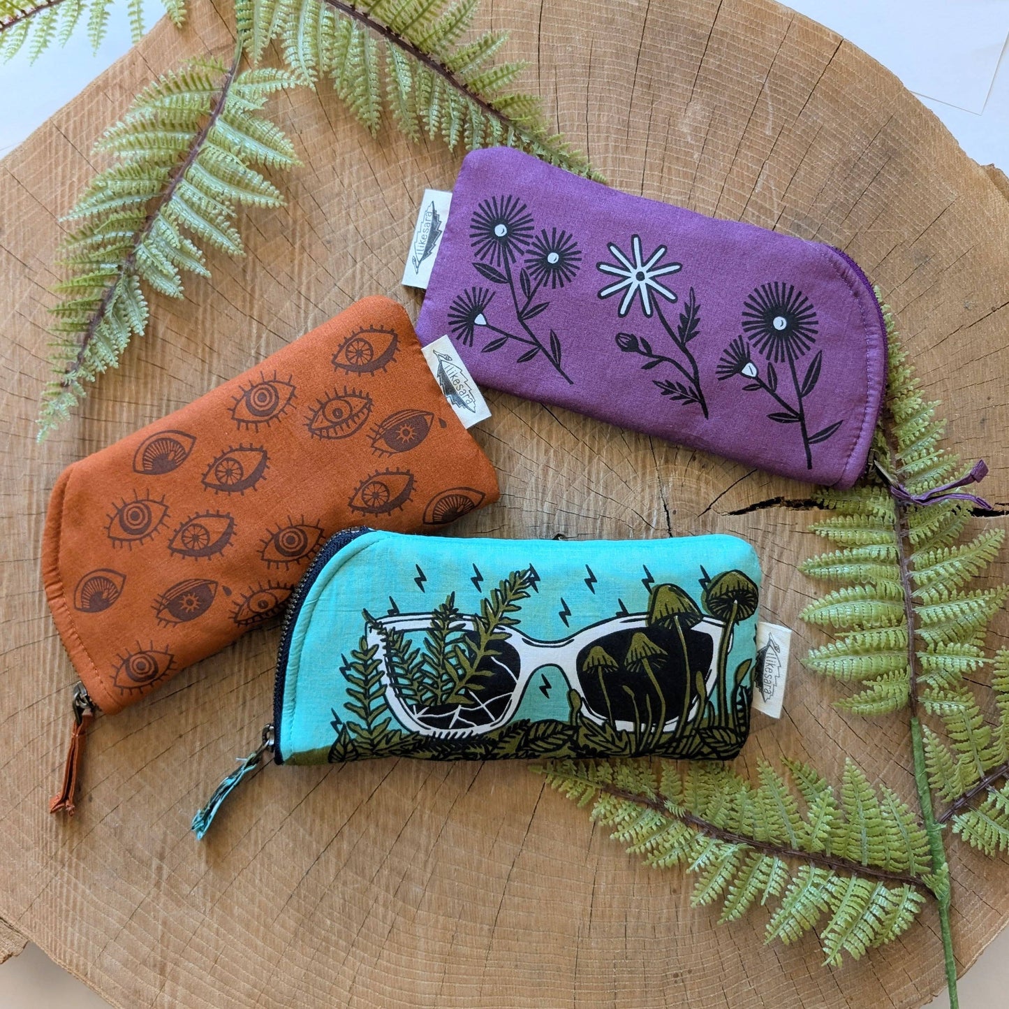 Glasses case | flower cushioned zipper pouch