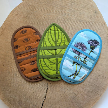 pot holder | aster flower & clouds