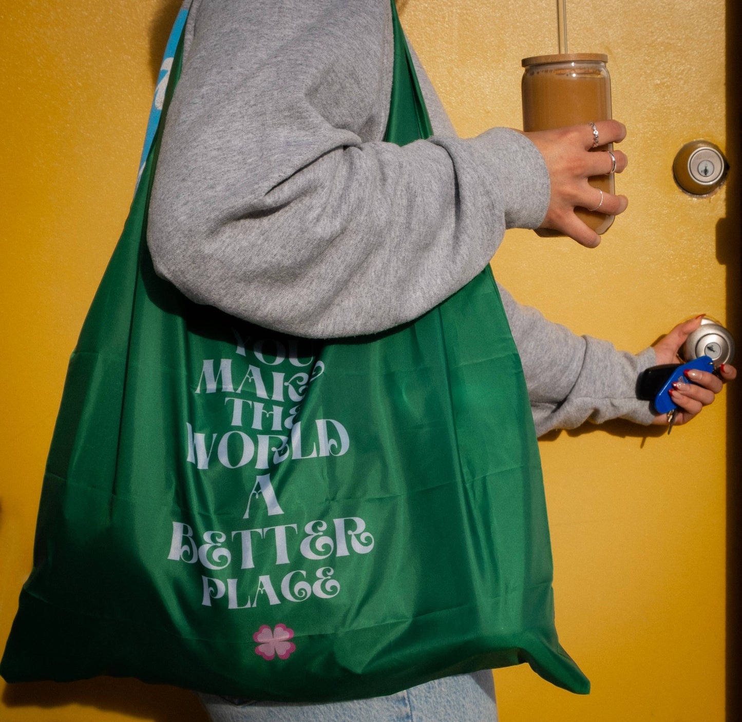 You Make The World A Better Place - Recycled Foldable Tote Bag