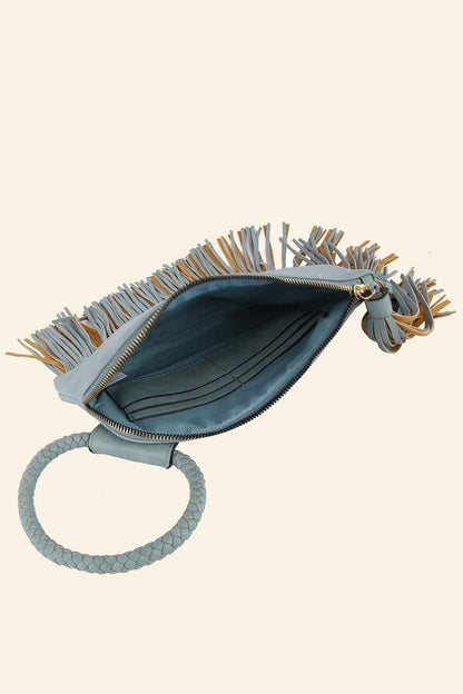 Fringe Clutch - Vegan Wristlet