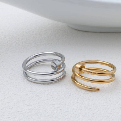 Stainless Steel Twisted Nail Ring