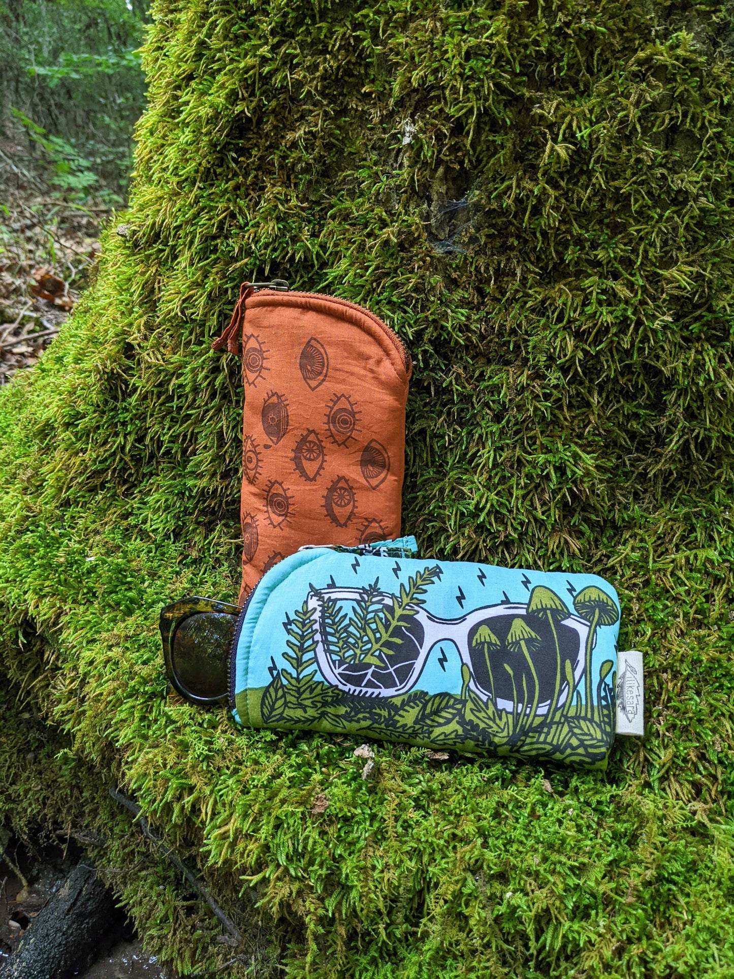 Glasses case | green & blue glasses