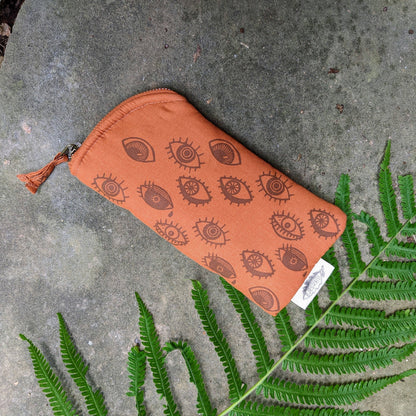 Glasses case | orange & brown eyeball