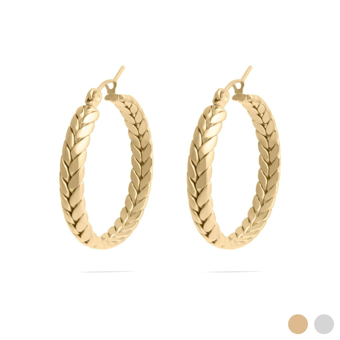 Stainless Steel Braided Hoop Earrings