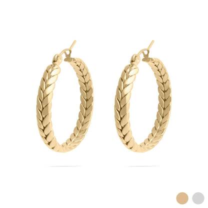 Stainless Steel Braided Hoop Earrings