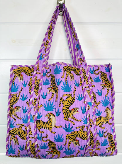 Purple Tiger Tote Bag
