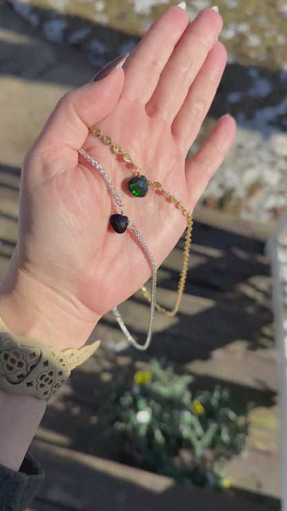 Black Ethiopian Opal + Silver Necklace